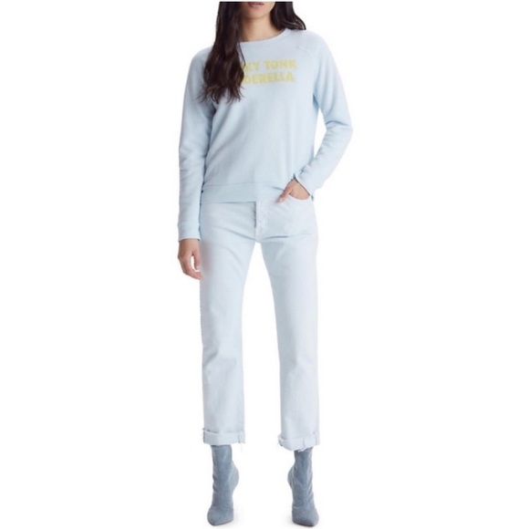 MOTHER The Scrapper Cuff Ankle Fray Light Blue Boyfriend Jeans - Picture 2 of 7